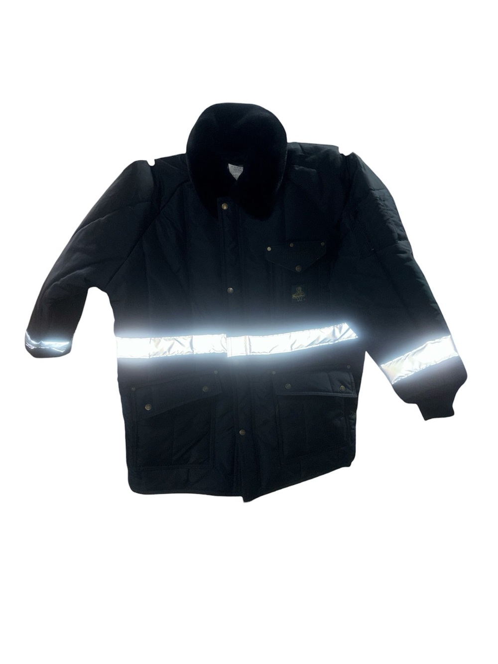 Black Men's Reflective Safety Parka Jacket - Unbranded